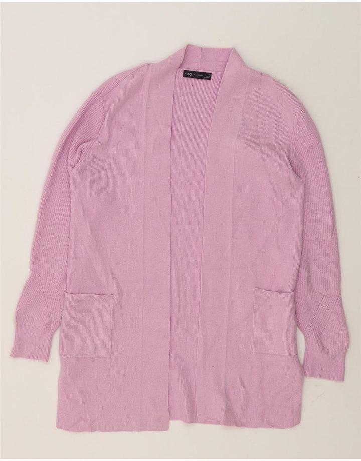 Marks & Spencer - Cárdigan abierto largo para mujer, talla 40, color rosa medio