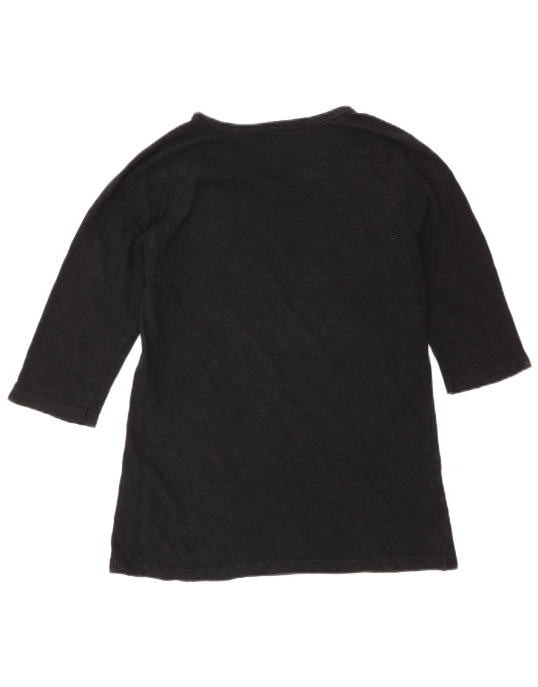 Zara Mujer Top Manga 3/4 UK 10 Small Negro