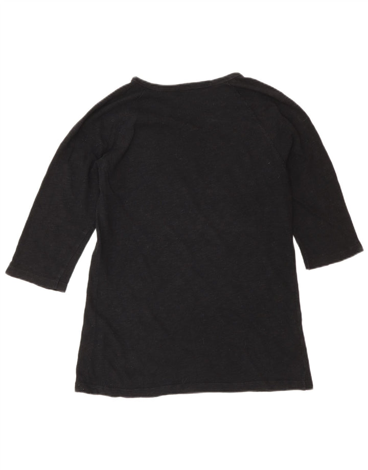 Zara Mujer Top Manga 3/4 UK 10 Small Negro