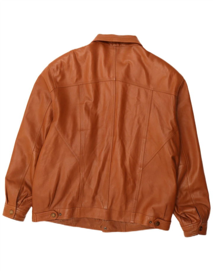 Gazelli Chaqueta de cuero para hombre IT 54 2XL Cuero marrón