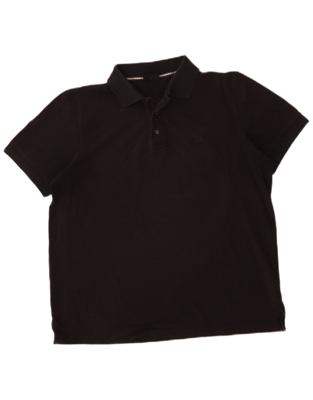 HUGO BOSS Polo para hombre grande de algodón negro