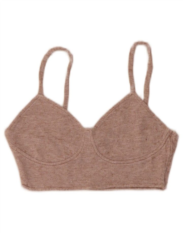 Zara Mujer Bra Top UK 42 Medium Beige Viscosa