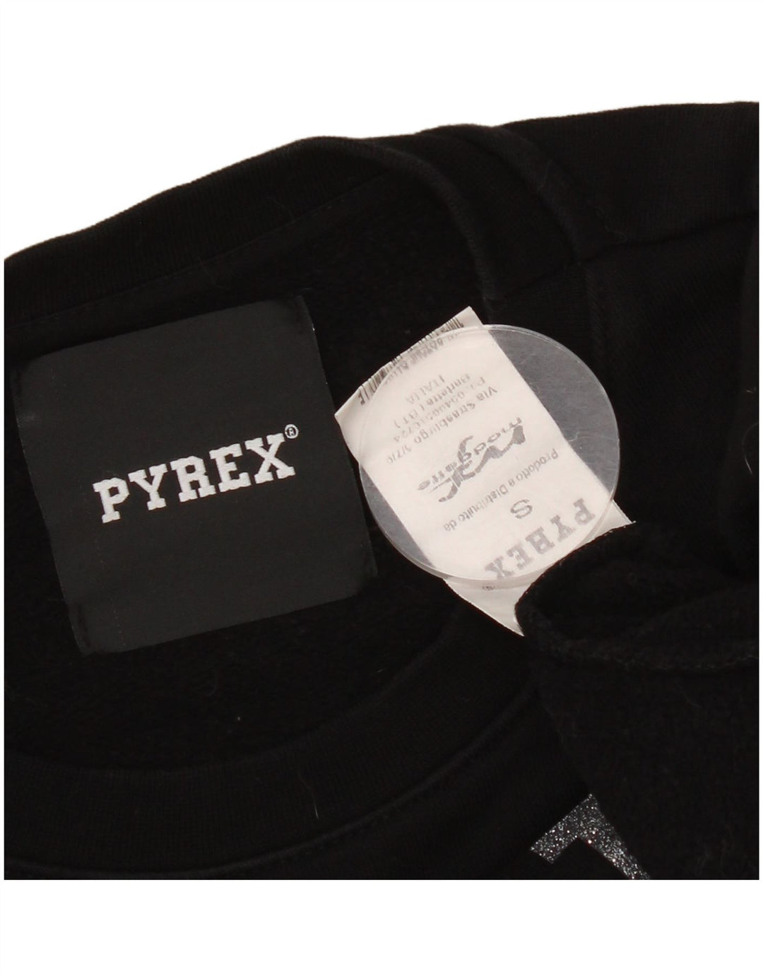 Pyrex Sudadera de gran tamaño con gráfico para mujer, talla 10, algodón negro pequeño