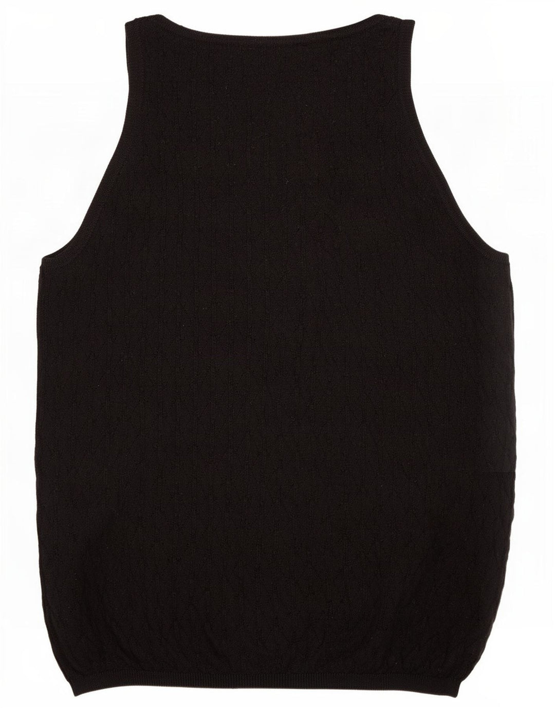 Zara Mujer Chaleco Tank Top UK 12 Medium Negro Poliéster