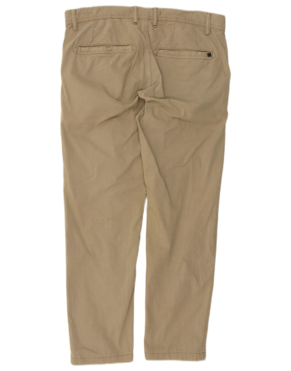 Zara Mens Slim Chino Pantalones EU 40 Medium W31 L26 Caqui Algodón