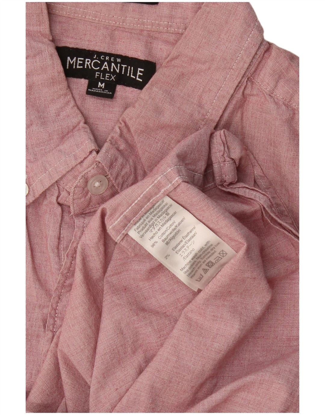 J. CREW Camisa Mercantile Flex para hombre de algodón rosa medio