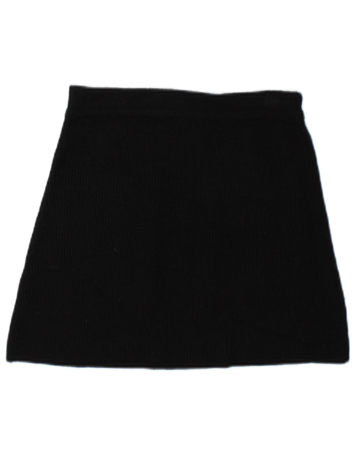 Zara Mujer Minifalda De Punto Pequeña W26 Viscosa Negra