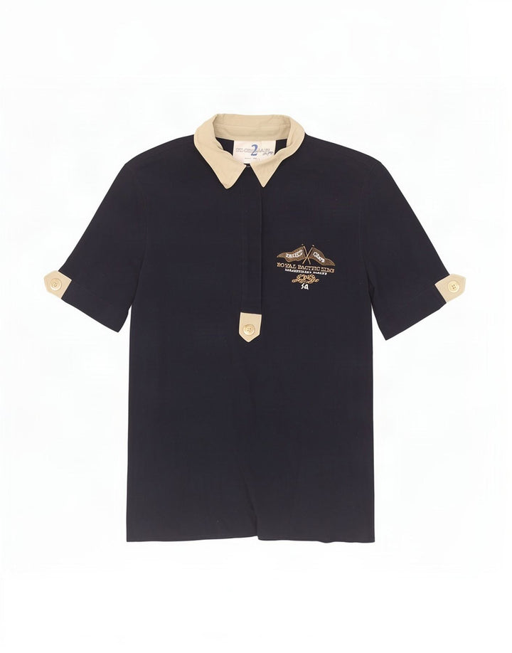 Polo St. Germain Des Pres para mujer IT 44 Medium Azul marino Colorblock