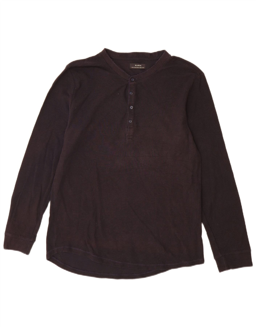 Zara Hombre Top Manga Larga XL Azul Marino