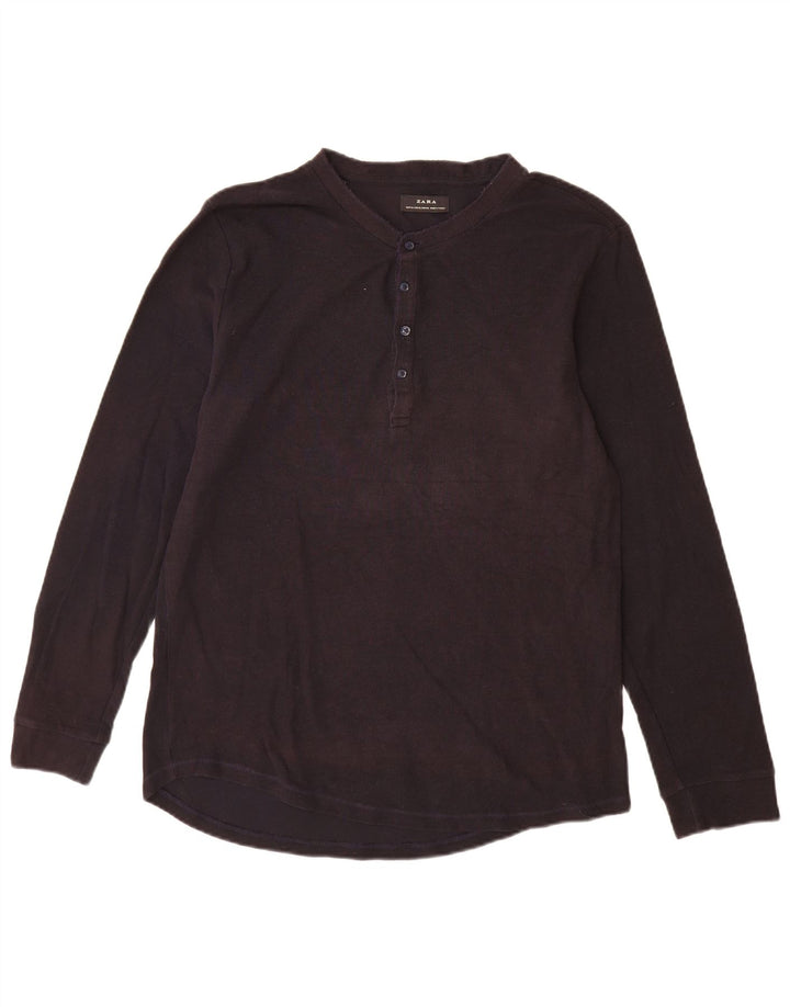 Zara Hombre Top Manga Larga XL Azul Marino