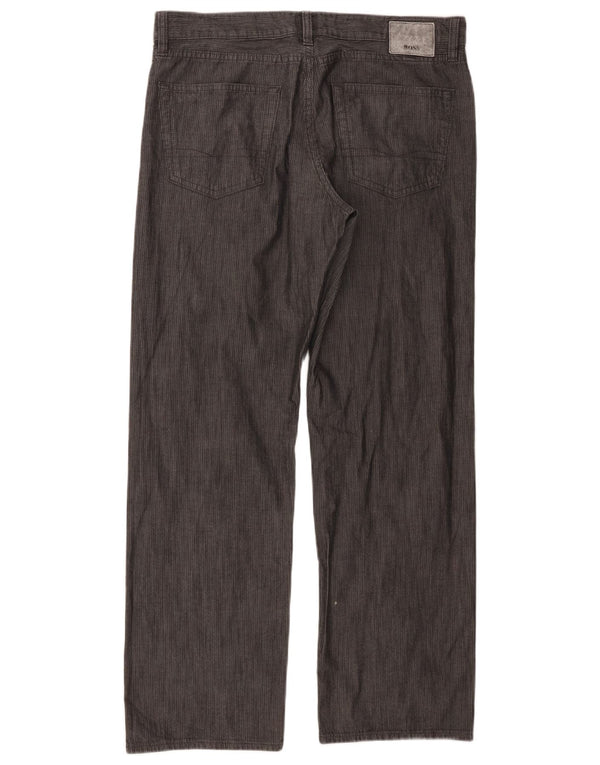 Pantalones Hugo Boss para hombre rectos informales W34 L30 gris a rayas