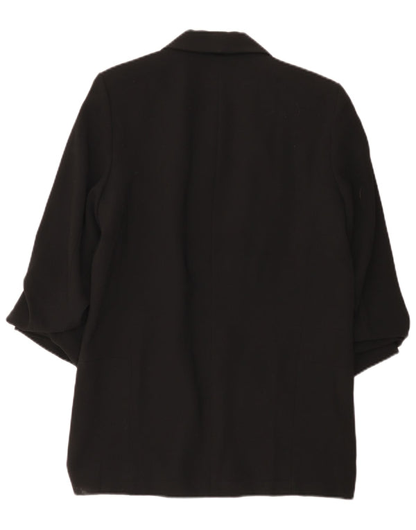 Zara Chaqueta Blazer Abierta De Manga 3/4 para Mujer UK 44 Medium Black