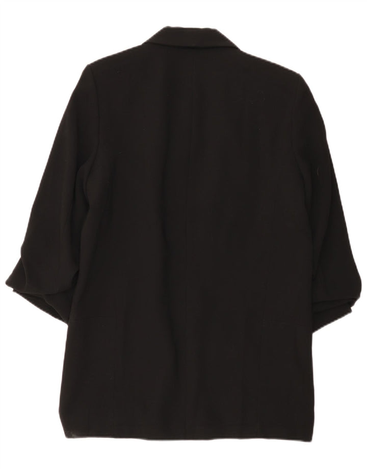 Zara Chaqueta Blazer Abierta De Manga 3/4 para Mujer UK 44 Medium Black