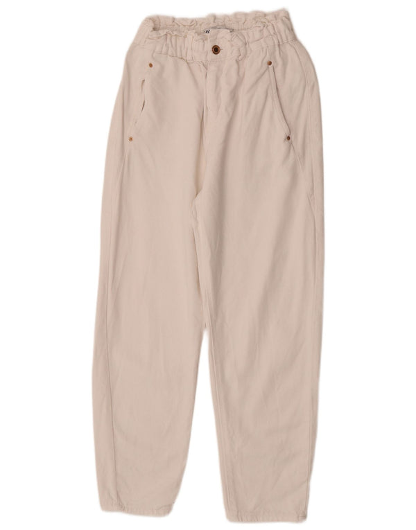 Zara Jeans Cónicos Para Mujer EU 36 XS W26 L25 Algodón Blanco