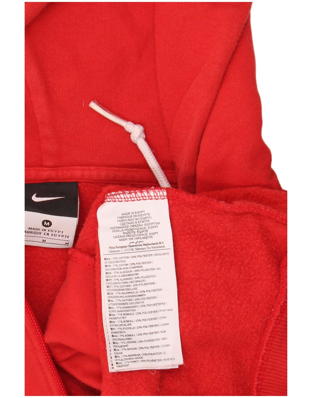 NIKE Sudadera con capucha y cremallera para hombre, algodón rojo mediano