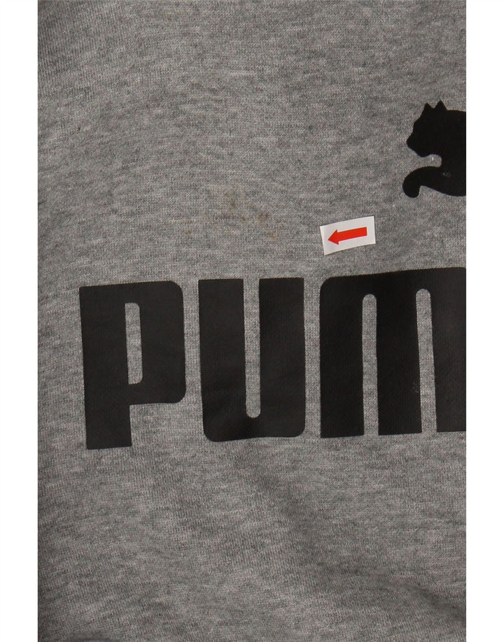 PUMA Sudadera con capucha gráfica para niños 9-10 años Gris