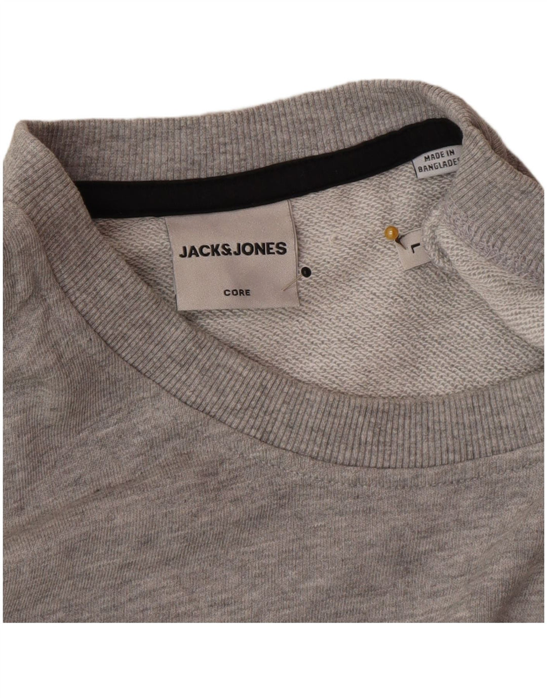 Jack & Jones Hombre Sudadera Jumper Large Gris Moteado De Algodón