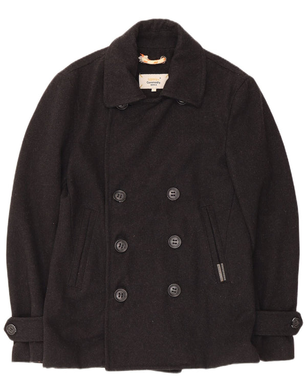 Superdry Chaquetón para hombre, talla 38, lana negra mediana