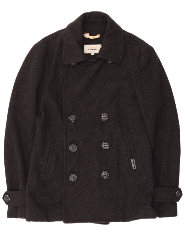 Superdry Chaquetón para hombre, talla 38, lana negra mediana