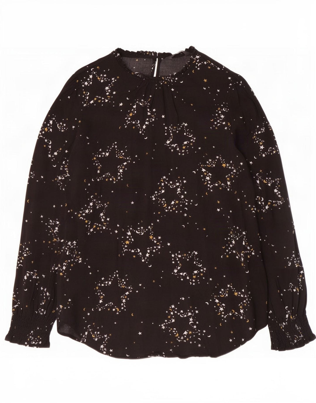 Marks & Spencer Blusa con patrón abstracto para mujer UK 44 Grande Negro
