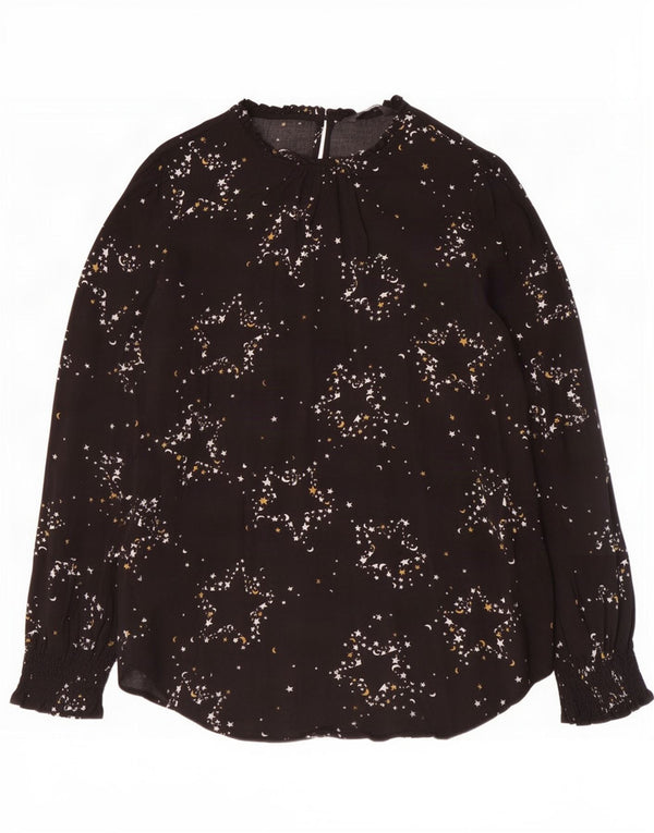 Marks & Spencer Blusa con patrón abstracto para mujer UK 44 Grande Negro