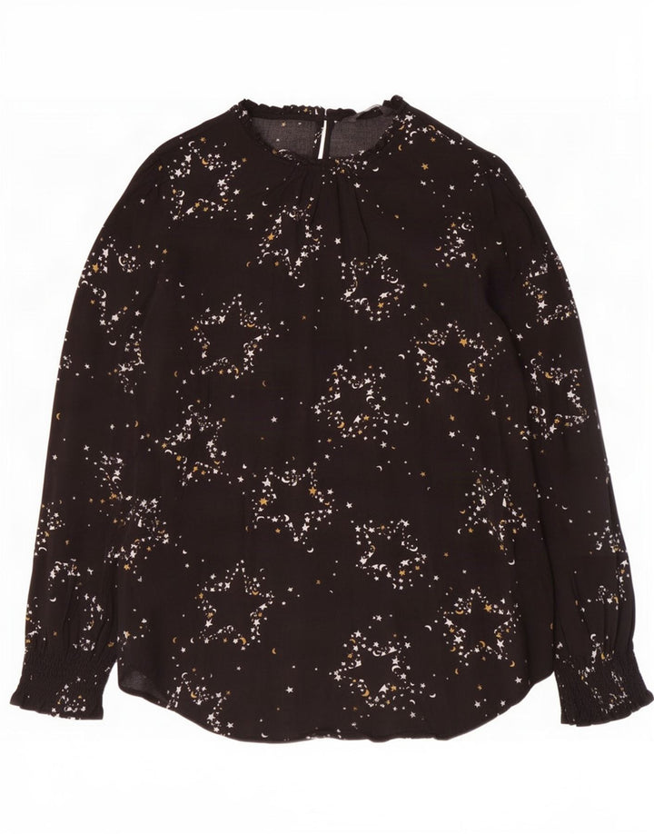 Marks & Spencer Blusa con patrón abstracto para mujer UK 44 Grande Negro