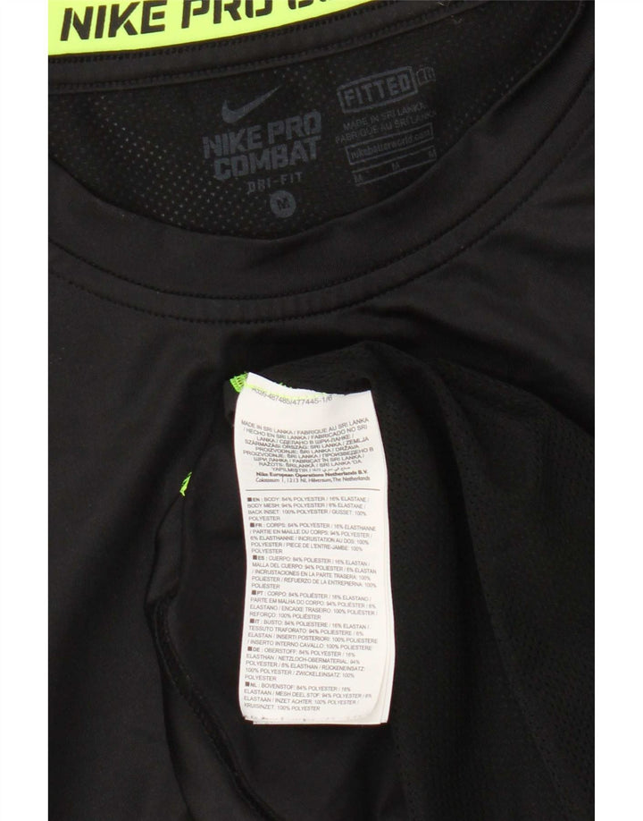 Camiseta sin mangas Nike Dri Fit para hombre Poliéster color block mediano negro