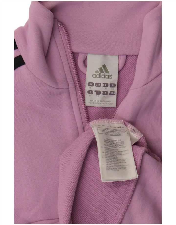 Adidas Mujer Chándal Top Chaqueta UK 8 Pequeño Púrpura Poliéster