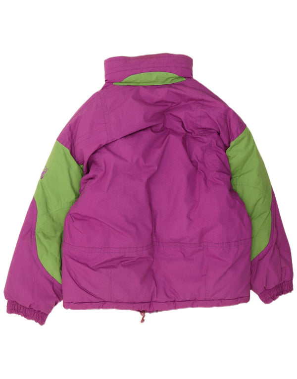 Brugi Chaqueta de esquí con capucha para hombre UK 40 Large Púrpura Colorblock Poliéster