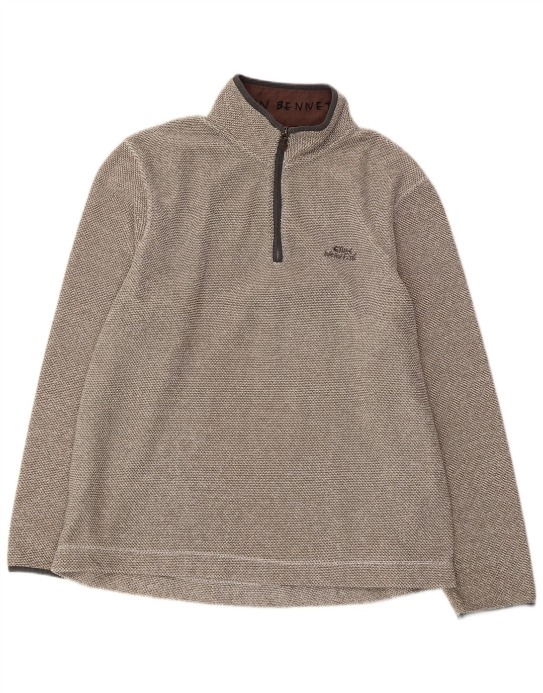 WEIRD FISH Jersey polar con cuello y cremallera para hombre XL Poliéster gris