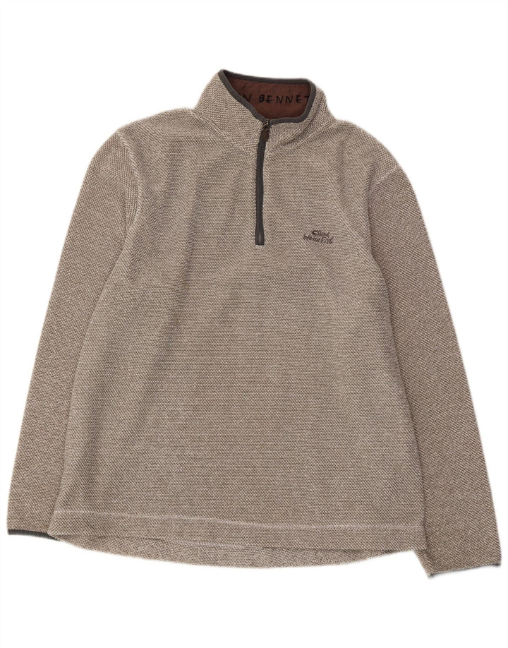 WEIRD FISH Jersey polar con cuello y cremallera para hombre XL Poliéster gris