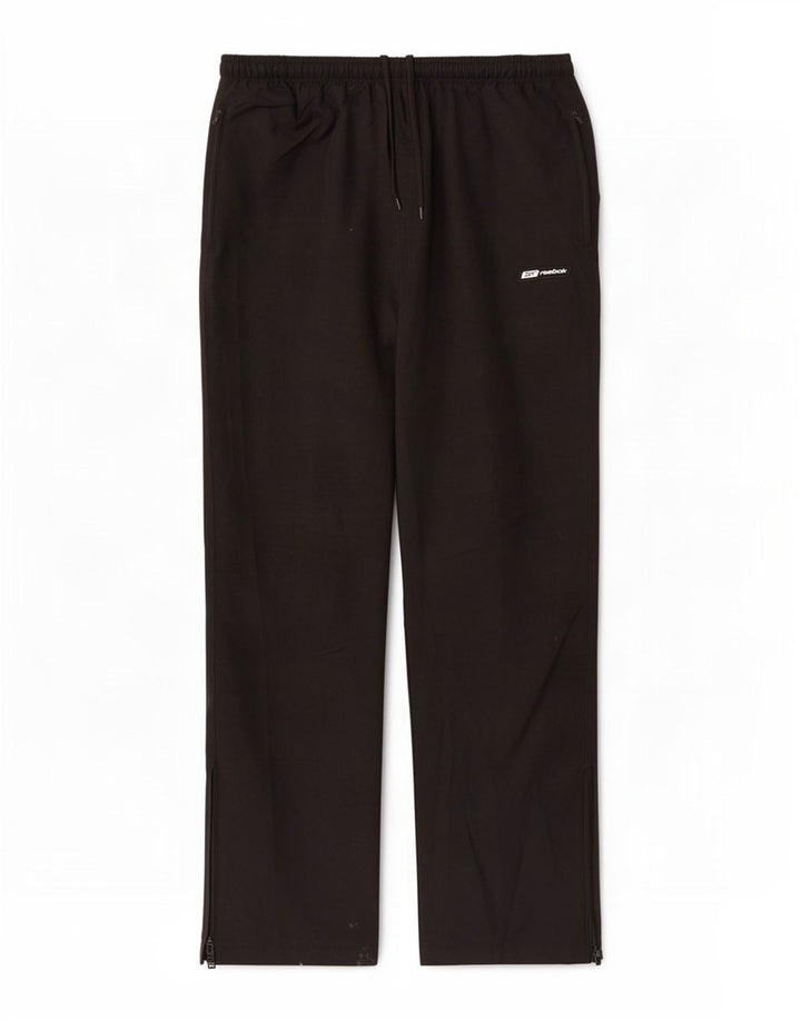 Reebok - Pantalón de chándal para hombre, talla grande, poliéster negro
