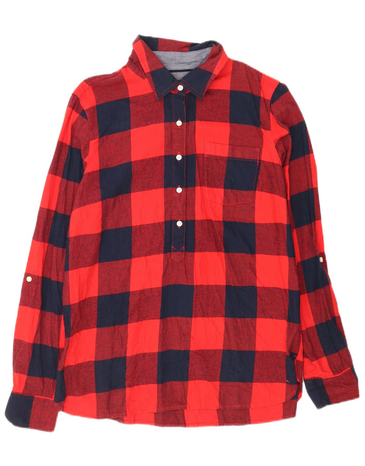 Tommy Hilfiger Camisa de franela tipo pulóver para mujer UK 44 Medium Red Gingham