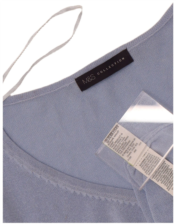 Marks & Spencer Top para mujer de manga larga UK 8 Small Viscosa azul