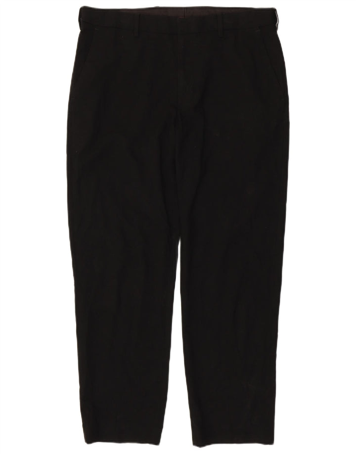 MARKS & SPENCER Pantalones de traje rectos de corte regular para hombre W34 L28 Negro