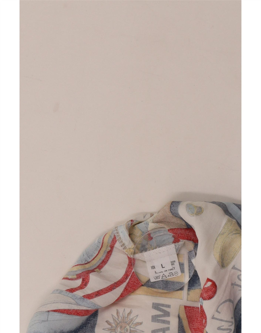Vintage mujer abstracta camisa gráfica blusa Reino Unido 16 grande multicolor