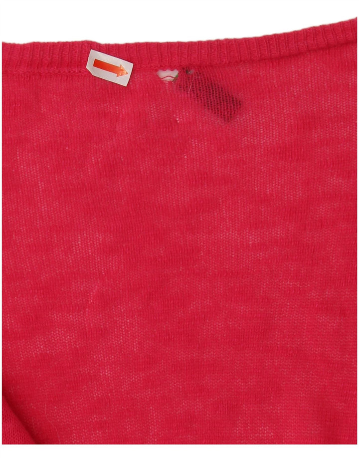 BENETTON Suéter tipo cárdigan extragrande para mujer UK 10 Small Pink