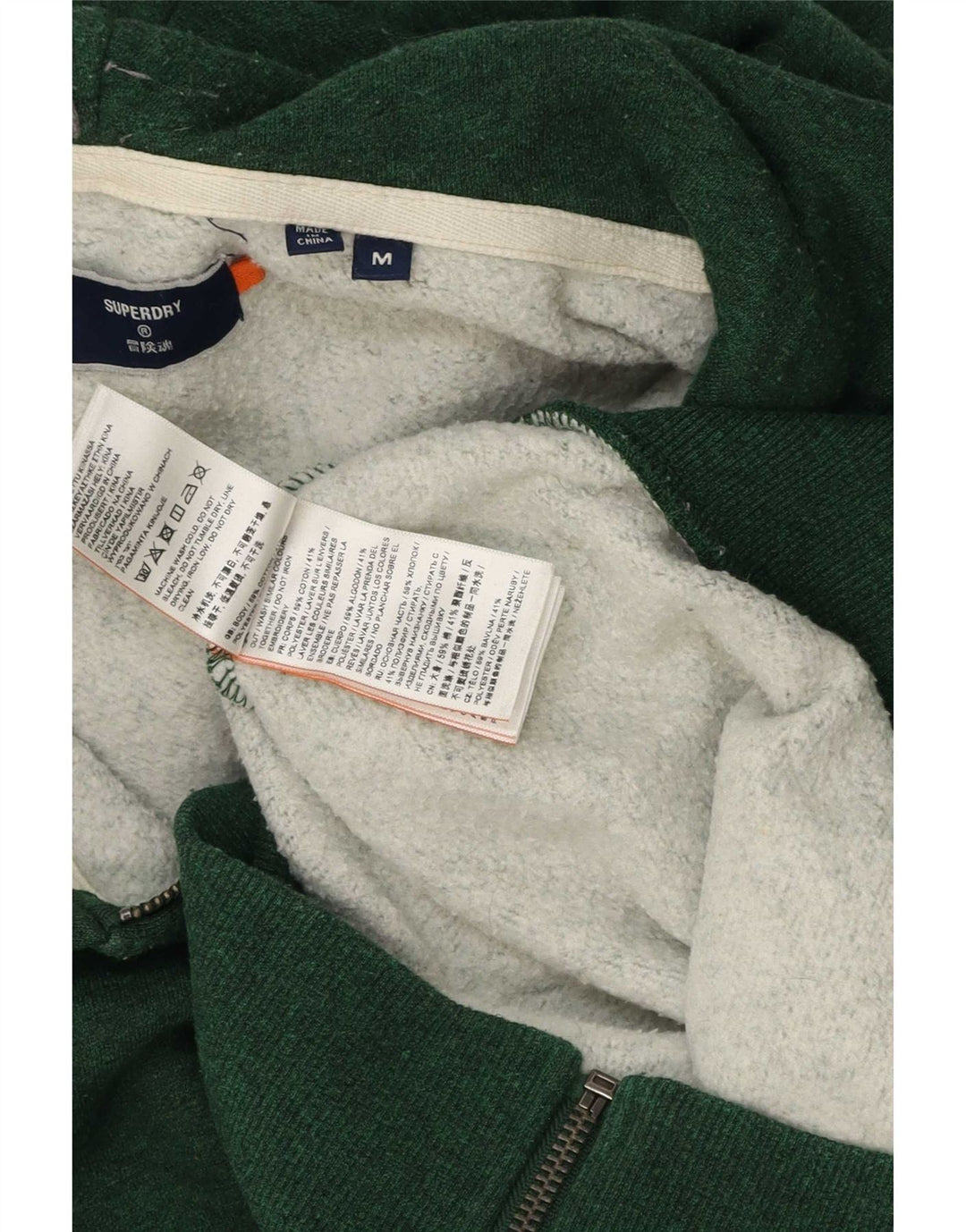 Superdry Hombre Sudadera Con Capucha Y Cremallera De Algodón Verde Medio