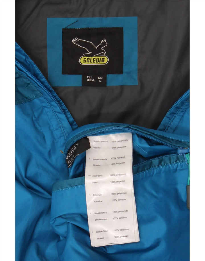SALEWA Chaqueta impermeable con capucha para hombre EU 50 Large Azul Poliamida
