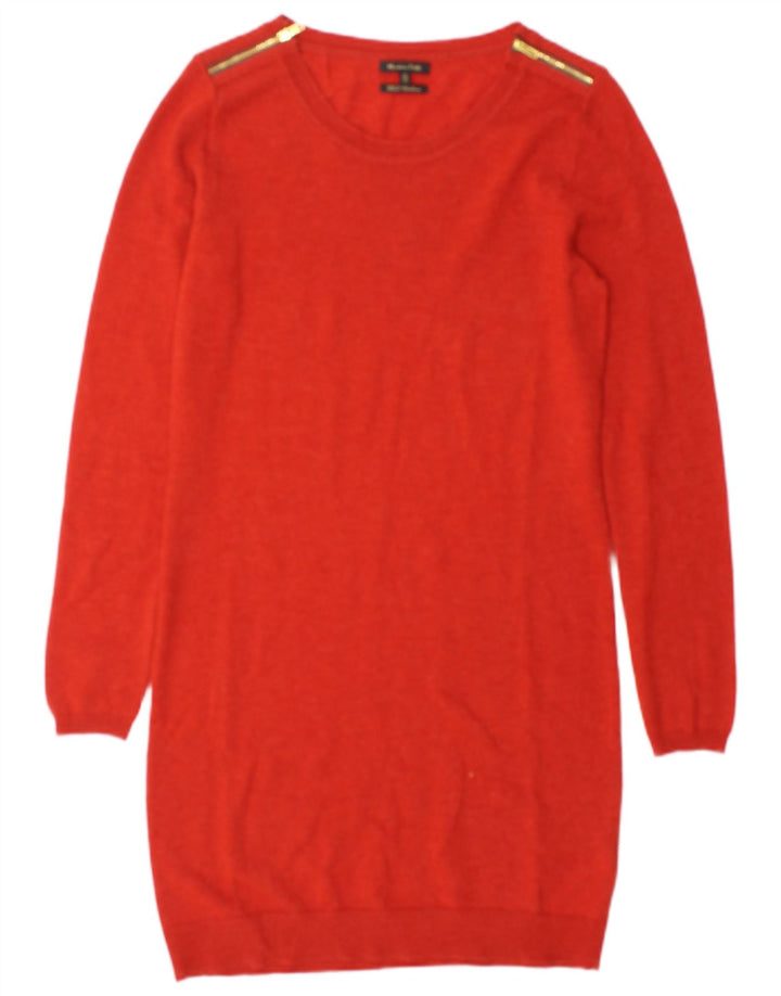 Massimo Dutti Vestido Jersey Mujer UK 44 Mediano Lana Roja