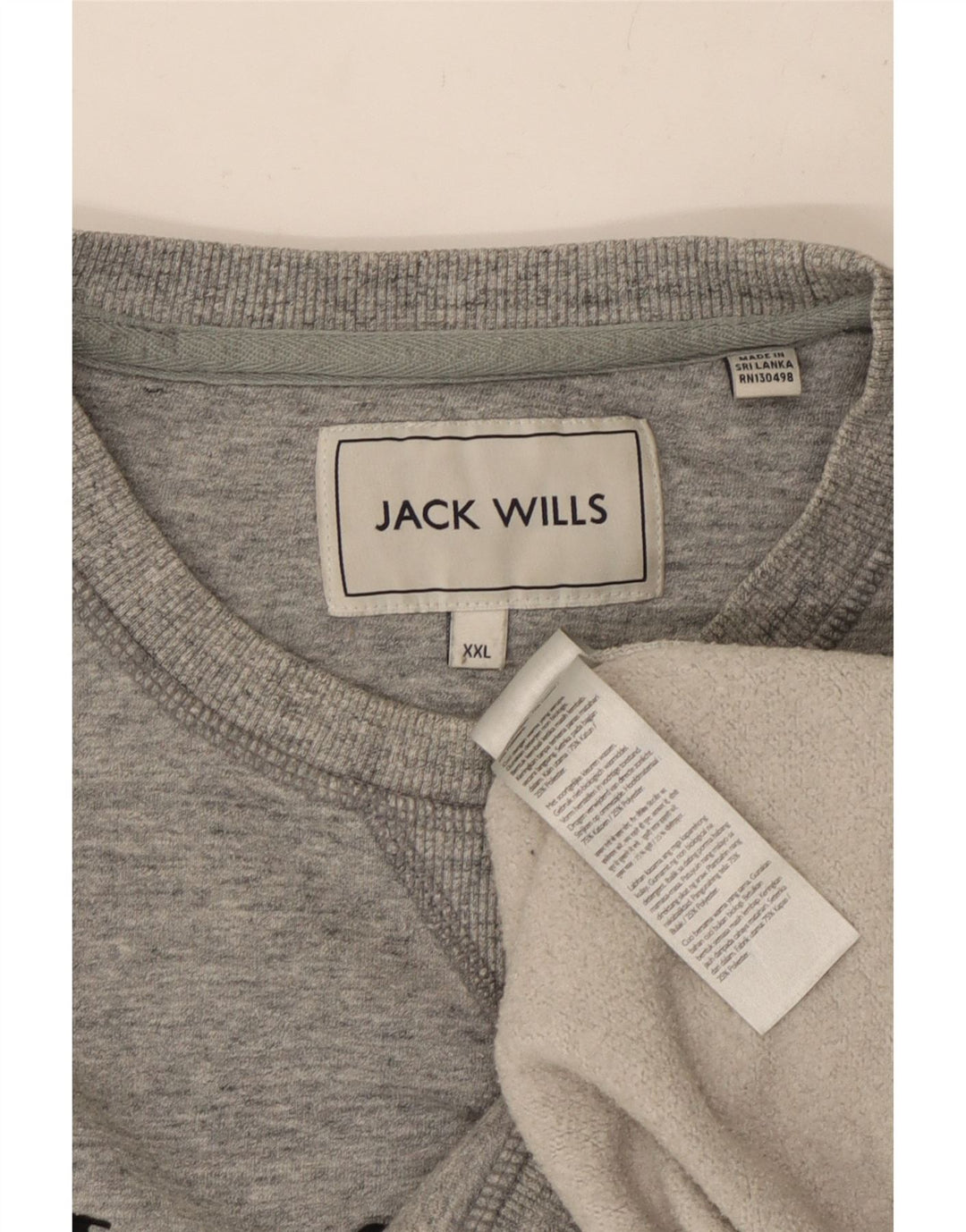 JACK & JONES Sudadera estampada para hombre Jumper 2XL Algodón moteado gris