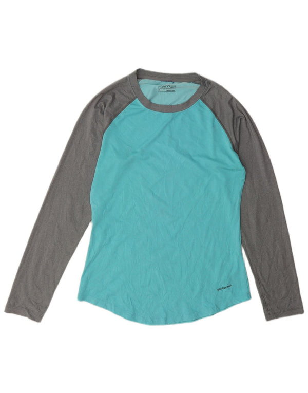 Patagonia Womens Top Long Sleeve UK 10 Small Turquoise Colourblock