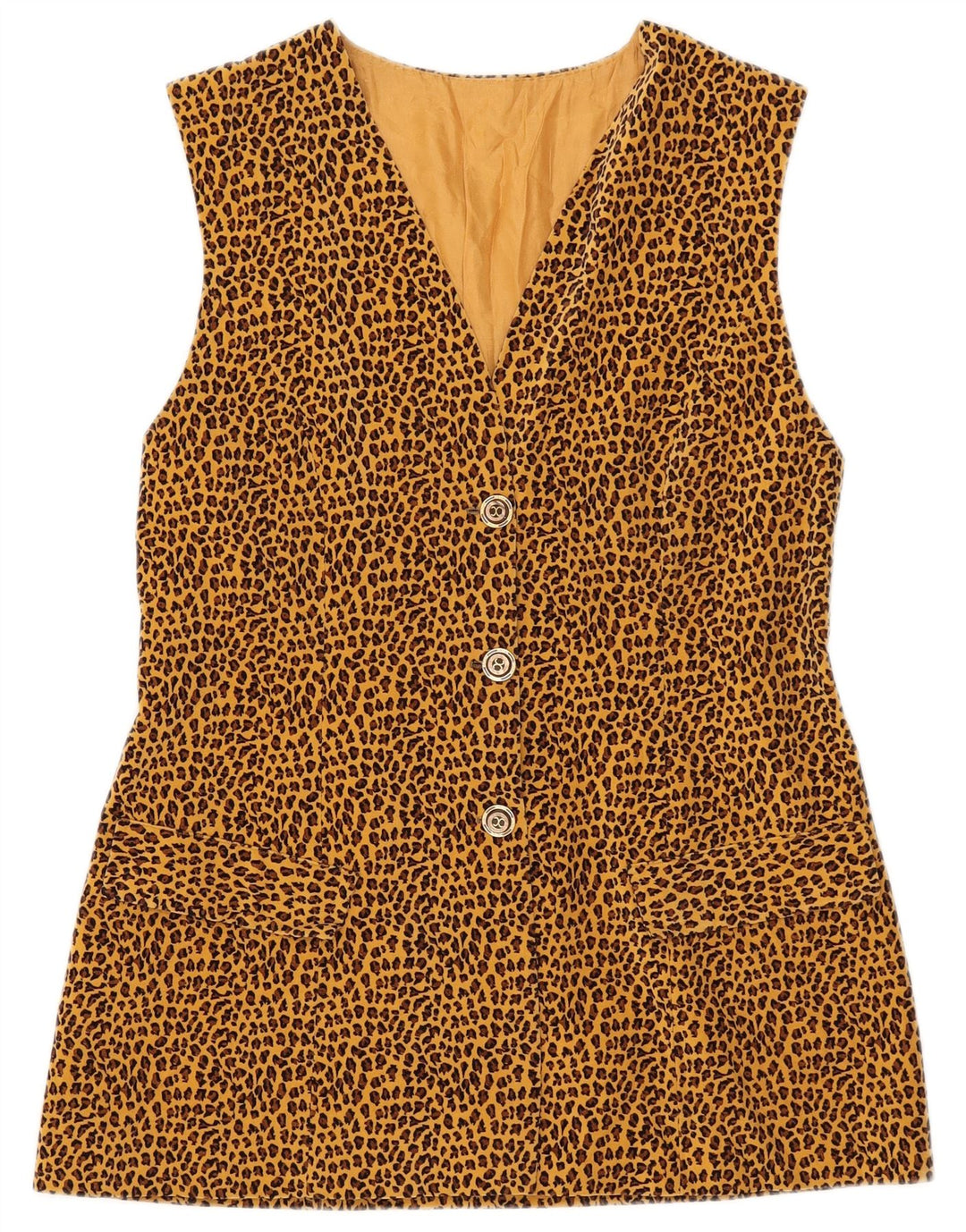 Vintage mujer 3 botones Blazer chaqueta Reino Unido 8 pequeño marrón animal print