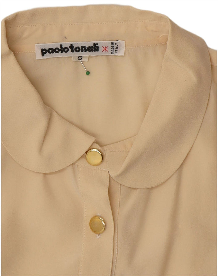 Paolo Tonali Blusa extragrande para mujer UK 10 Small Beige