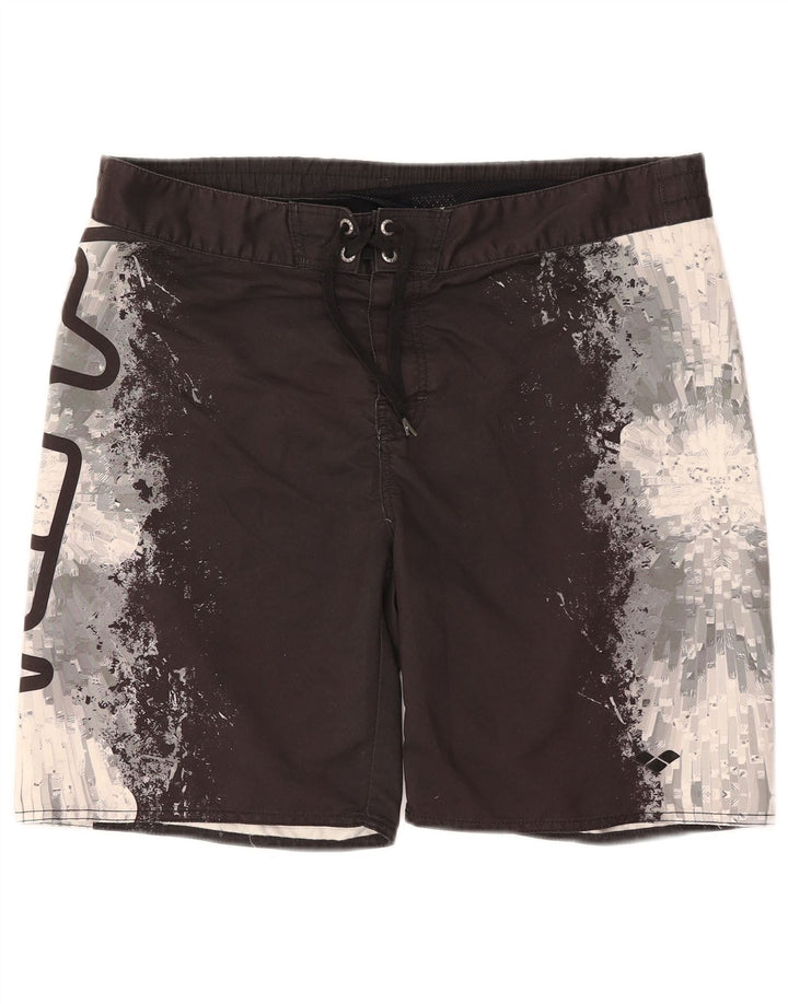 ARENA Hombre Bañador con estampado gráfico Poliéster color block mediano negro