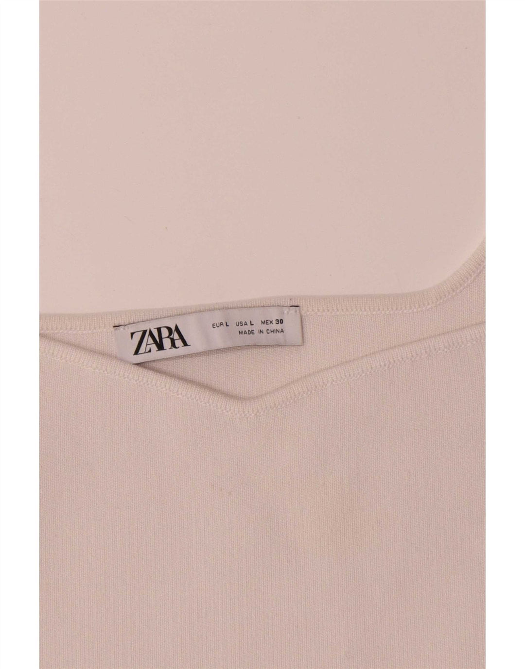 Zara Mujer Crop Cami Top UK 44 Grande Poliéster Blanco