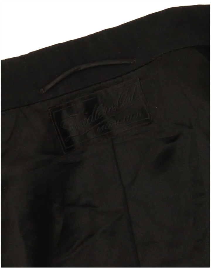 VINTAGE Hombres Tailcoat Blazer Chaqueta Reino Unido 38 Medio Negro