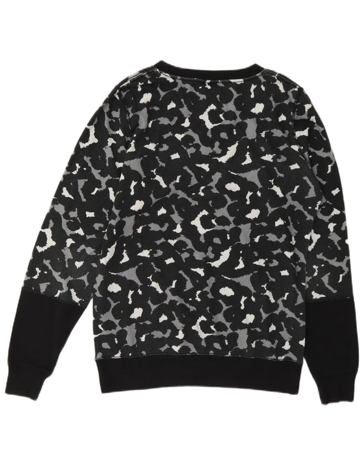 Nike - Sudadera para mujer, talla 40, talla mediana, color negro, estampado animal