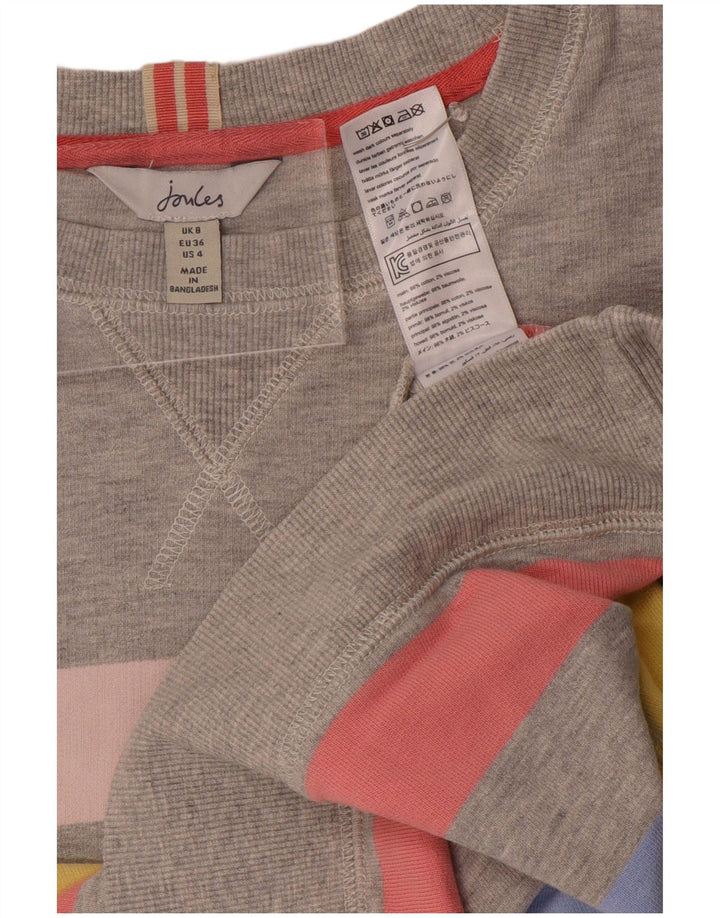 Joules - Sudadera extragrande para mujer, talla 8, algodón a rayas, color gris