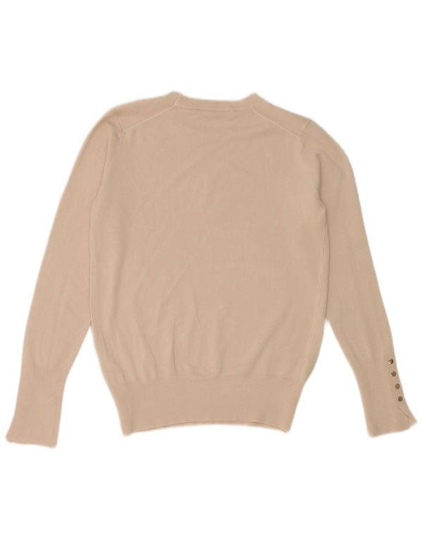 Zara Mens Crop Boat Neck Jumper Sweater UK 42 Medium Beige Viscosa